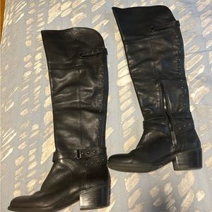 Like New Vince Camuto Black Leather Over The Knee Boots - Size 6